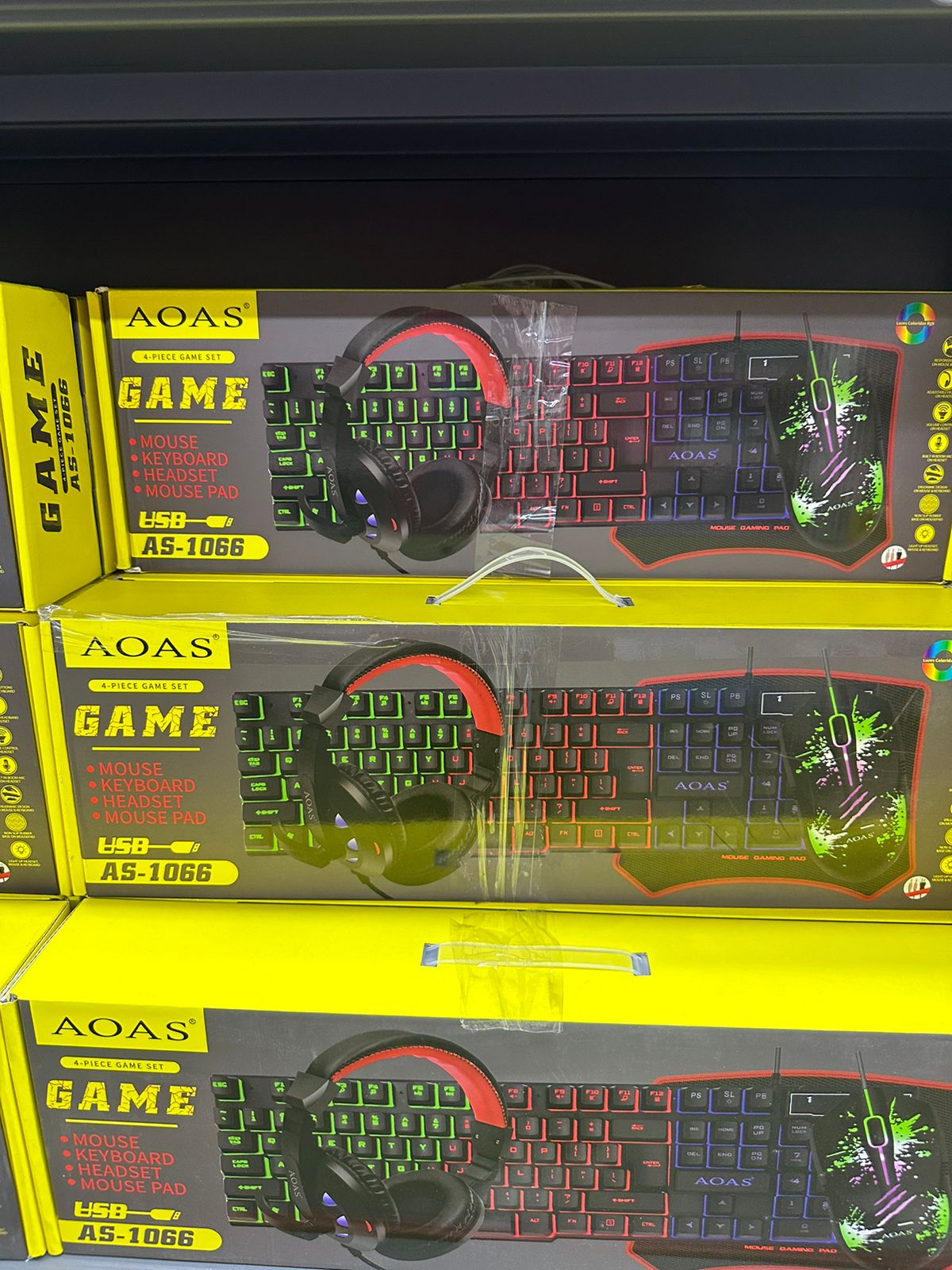 Kit Gamer Rgb 4 Piezas Set Aoas